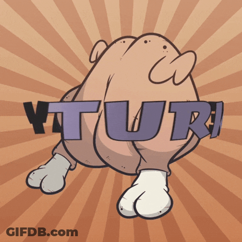 Turkey Day Animated Cooked Bird Flapping GIF
