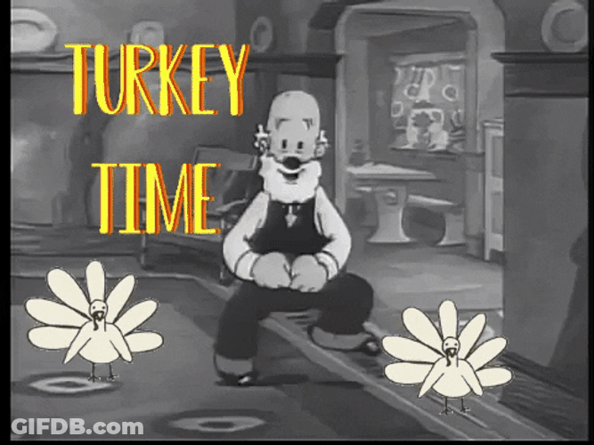 Turkey Day Betty Boop Grampy Dancing GIF