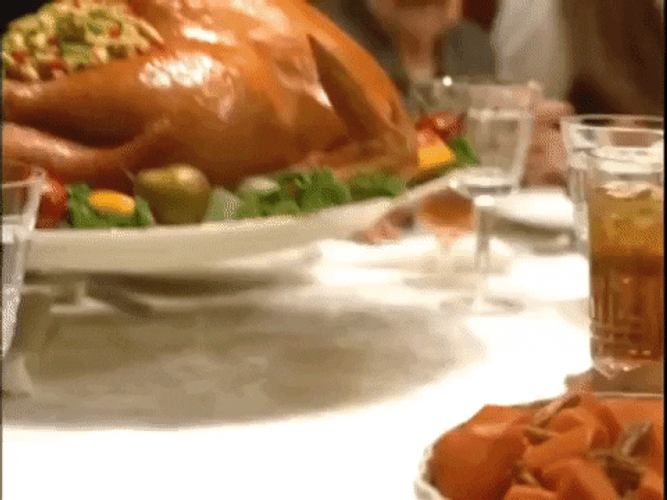 Turkey Day Big Plate Of Cooked Bird GIF