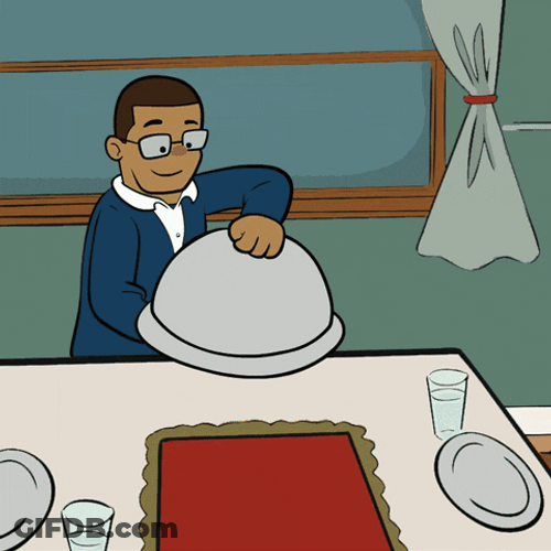 Turkey Day Guy Opening Cloche With Live Bird GIF