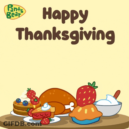 Turkey Day Pants Bear Greeting GIF