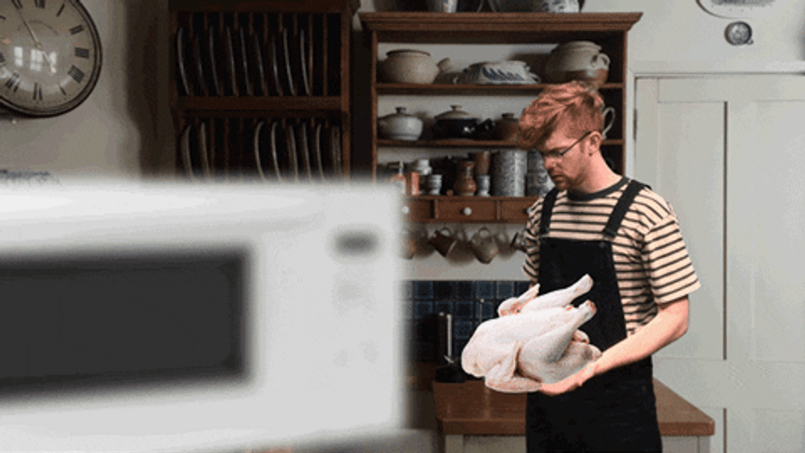 Turkey Dinner In Microwave Thanksgiving Meme GIF