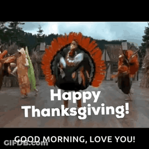 Turkey Morning Message On Addams Family Thanksgiving GIF