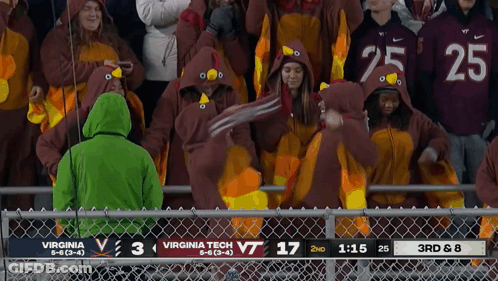 Turkey People Watching Virginia Tech Vs Virginia Football GIF