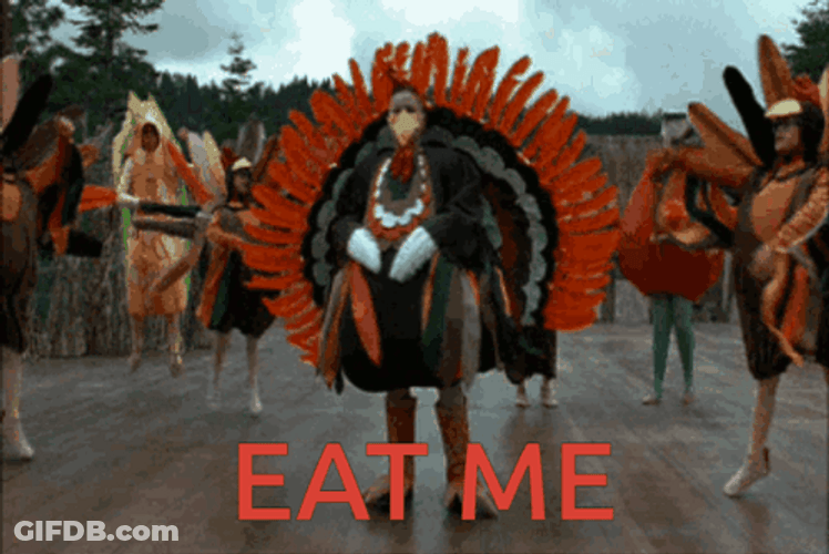 Turkey Says Eat Me Addams Family Thanksgiving GIF
