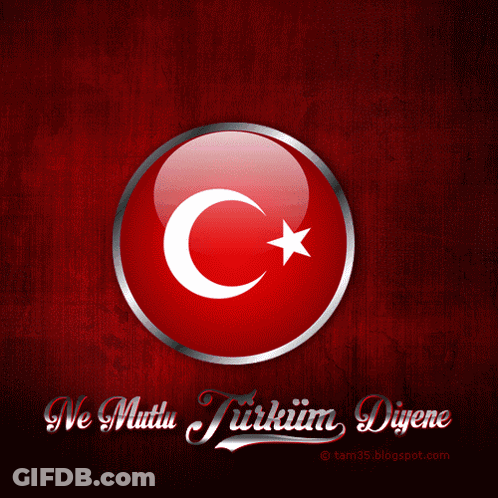 Turkish Flag Ne Mutlu Turkum Diyene GIF