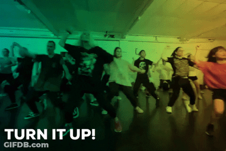 Turn It Up Energetic Mob Dancing GIF