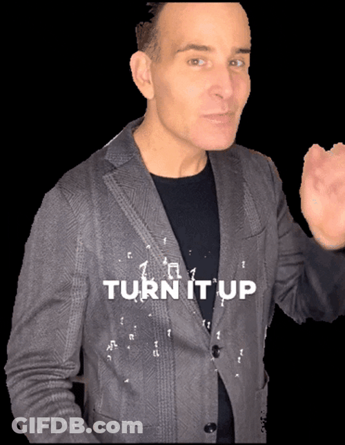 Turn It Up Magical Floating Music Notes GIF
