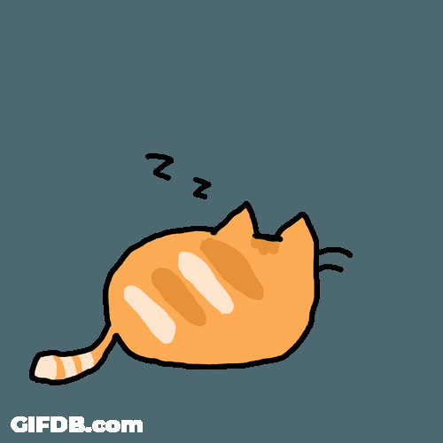 Turned Back Sleepy Cat Animation GIF