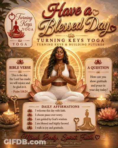 Turning Keys Yoga Advertisement Woman Meditating GIF