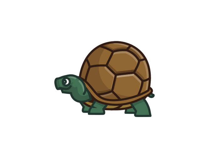 Turtle Cartoon Hiding And Walking GIF