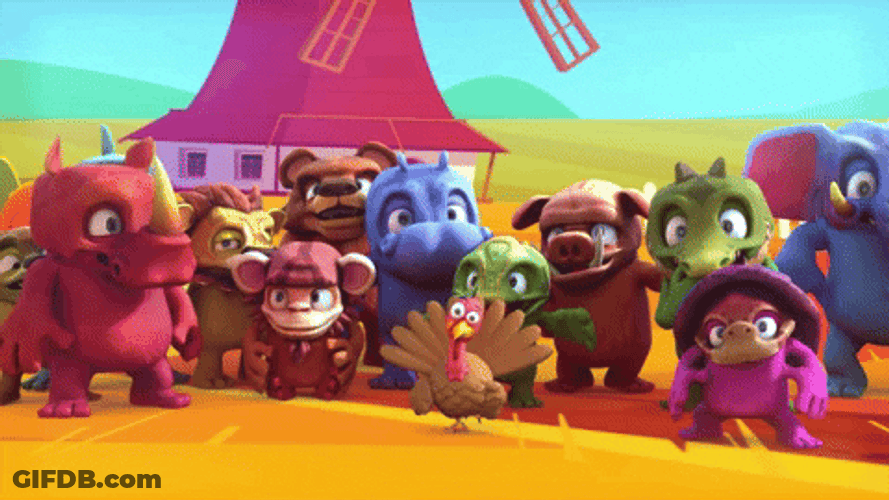 Turtle Dancing With Other The Animasks Characters GIF