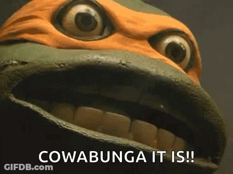 Turtle Mouth Open Cowabunga It Is GIF