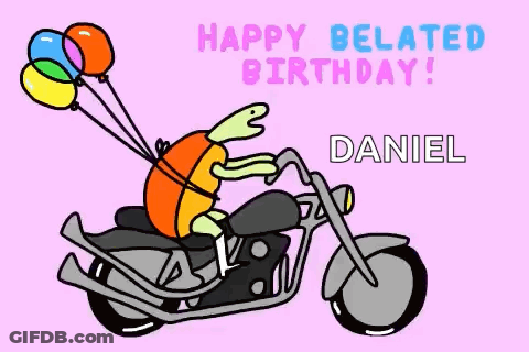Turtle Riding Motorcycle With Balloons GIF