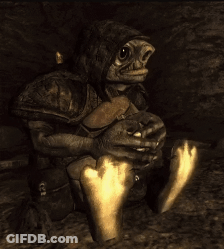 Turtle Statue With Helmet In Dark GIF