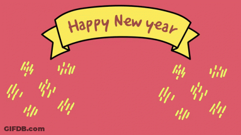 Turtle With Happy New Year Banner GIF