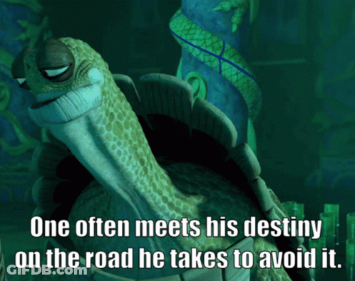 Turtle With Quote One Often Meets His Destiny On The Road He Takes To Avoid It GIF