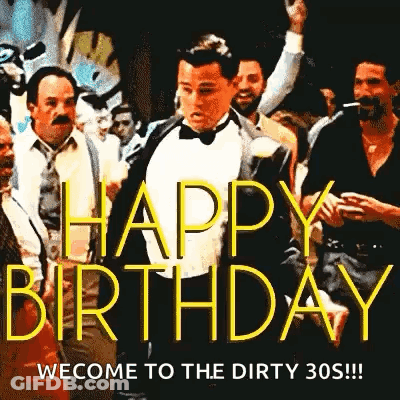 Tuxedo Man Dancing Happy Birthday Dirty 30S GIF