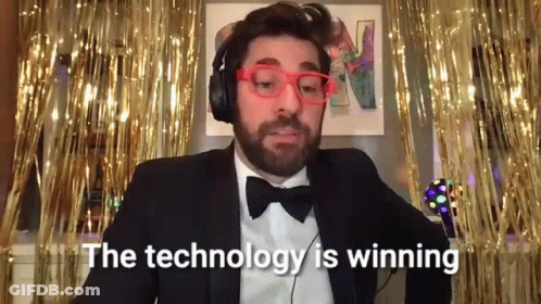 Tuxedo Man Headphones Glasses The Technology Is Winning GIF