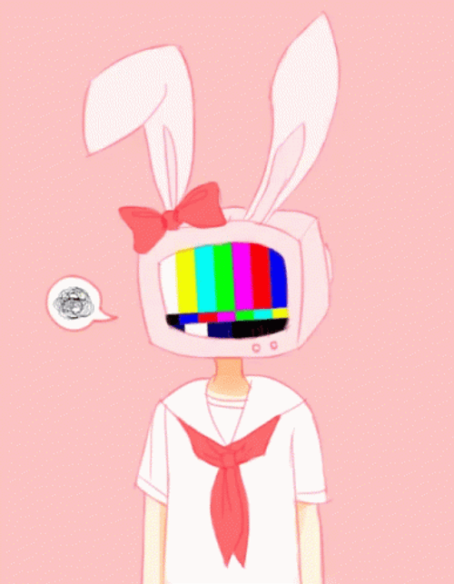 Tv Man Pink Bunny Ears Animation GIF