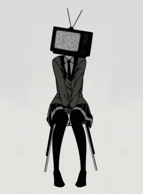 Tv Man Static Screen Anime GIF