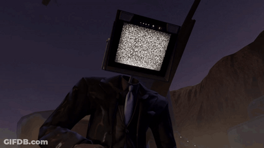 Tv Man Static Screen Zoom In GIF