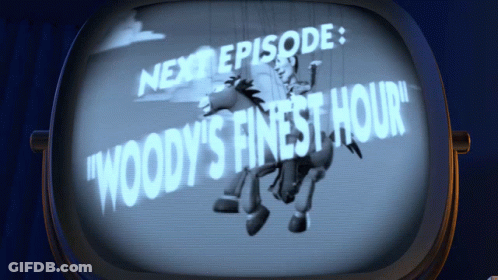 TV Screen Displays Woody's Finest Hour GIF