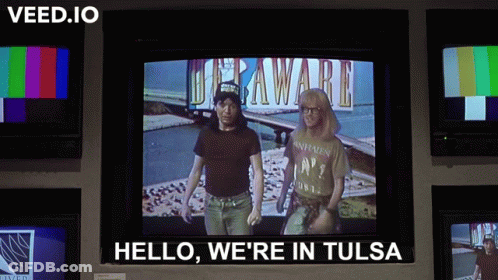 Tv Screen Says Hello We Are In Tulsa GIF