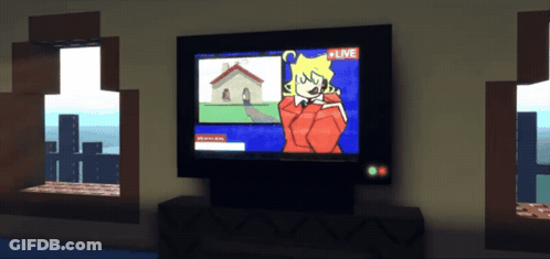 TV Screen Showing Cartoon Character Saying Live GIF