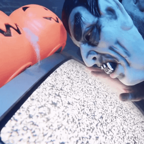 TV Static Frankenstein Halloween GIF