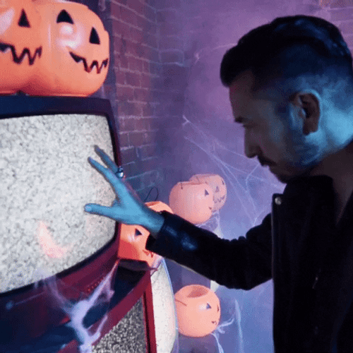 TV Static Jack Lantern Halloween GIF