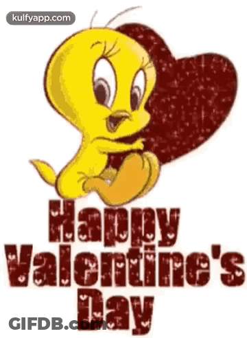 Tweety Bird Is Holding A Heart In His Hands And Says Happy Valentine 'S Day . GIF
