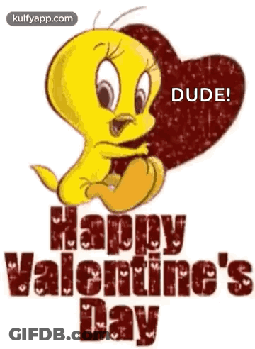 Tweety Bird Is Holding A Red Heart And Saying Happy Valentine 'S Day . GIF