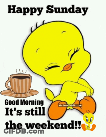 Tweety Bird Next To Coffee Saying Happy Sunday GIF