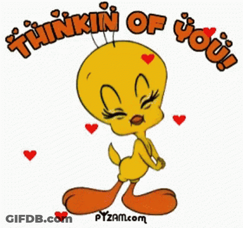 Tweety Cartoon Saying Thinkin Of You GIF