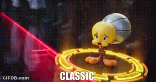 Tweety From Space Jam: A New Legacy Holding Basketball GIF