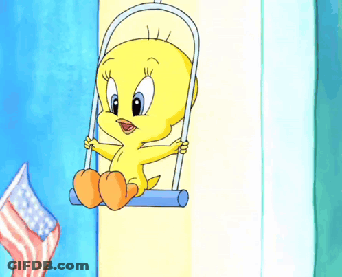 Tweety Sitting On Swing GIF