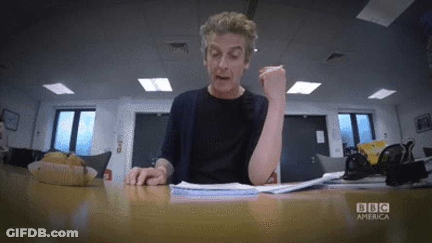 Twelfth Doctor Peter Capaldi Reading Through GIF