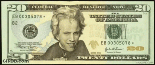 Twenty Dollar Bill With Man's Face GIF