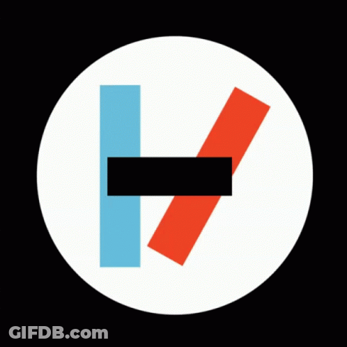 Twenty One Pilots Logo Red And Blue Stripe GIF