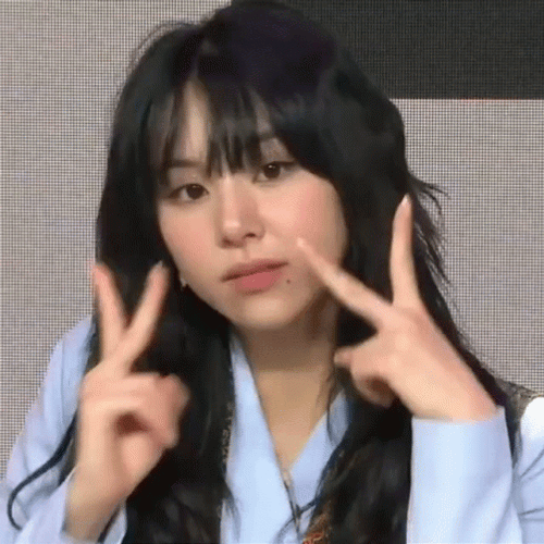 Twice Member Chaeyoung Peace Sign GIF