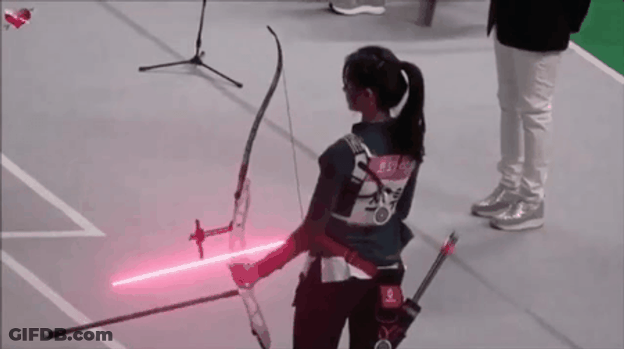 Twice Tzuyu Powerful Archery Skills GIF