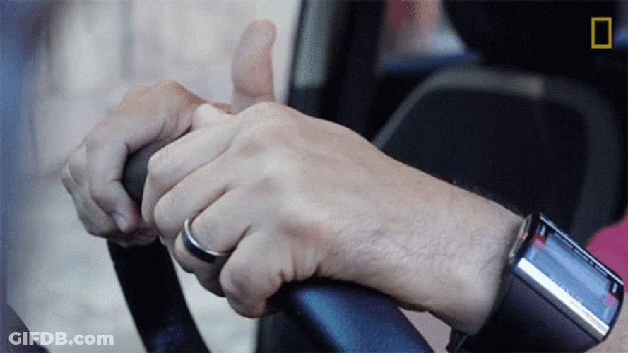 Twiddling Thumbs Car Wheel Steering Wheel Waiting GIF