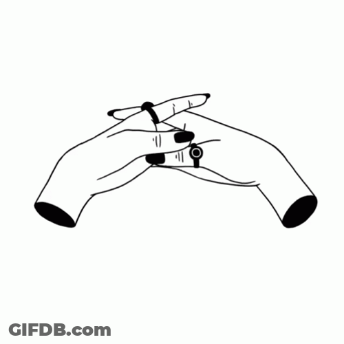 Twiddling Thumbs Waiting Hands Sketch Drawing GIF