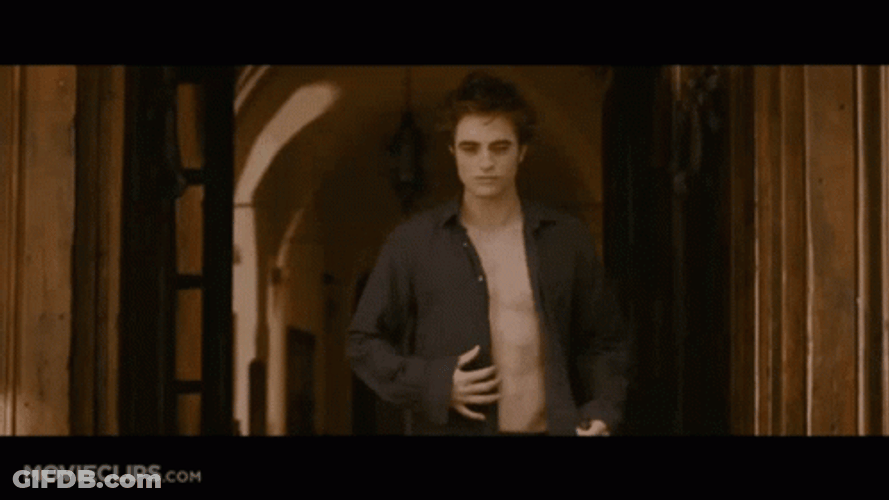 Twilight Edward Shirt Off GIF