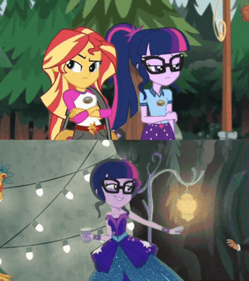 Twilight Sparkle And Sunset Shimmer GIF