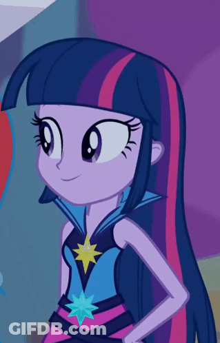 Twilight Sparkle Equestria Girls Blue Top With Star GIF