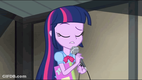 Twilight Sparkle Equestria Girls Singing Into Microphone GIF