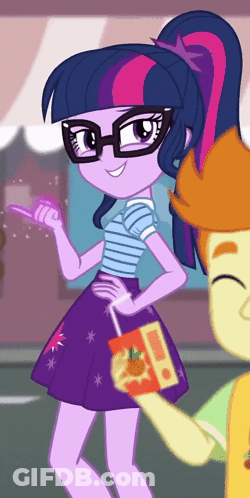Twilight Sparkle Equestria Girls Wearing Glasses GIF