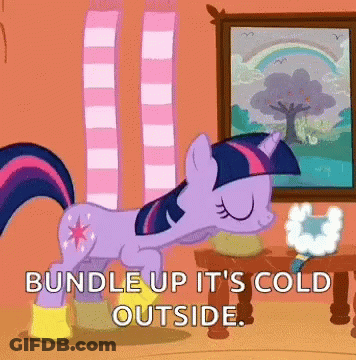 Twilight Sparkle From My Little Pony Bundle Up It 'S Cold Outside .. GIF